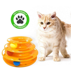 Three Layer Colorful Cat Track Tower Toy