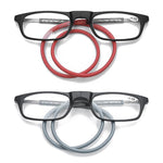 Telescopic magnetic hanging neck reading glasses