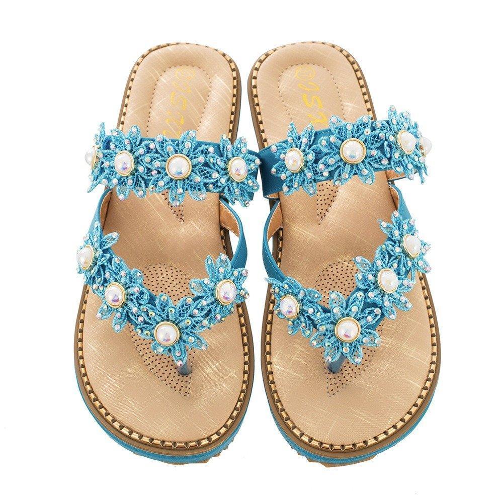 Women's Bohemian Sparkle Bling Flip Flops