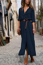 New Fashionable Loose Long Sleeved Maxi Dress