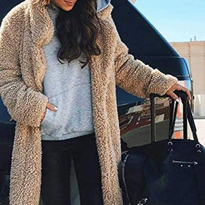 Long Fluffy Sherpa Coat Solid Teddy Bear Coats