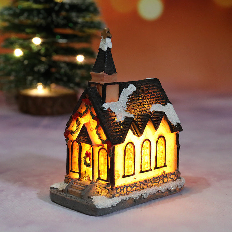 Christmas decoration resin small house