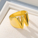 Women's adjustable letter ring