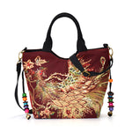 Ladies peacock embroidery bag