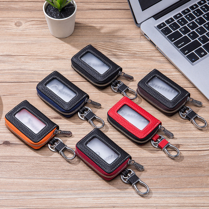 Two-Sides Mini Leather Car Key Case