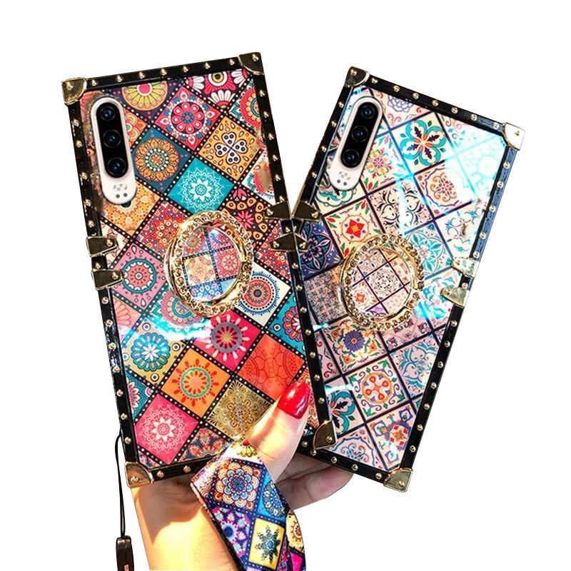 Bohemian Retro Crystal Bracket Phone Case for iPhone