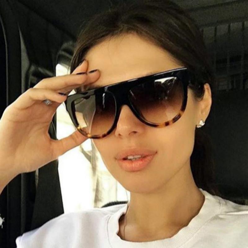 Women Classic Oversized Luxury Gradient Shield-Shaped Sunglasses