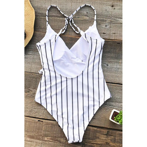 Black&White Stripe One-Piece Swimsuit