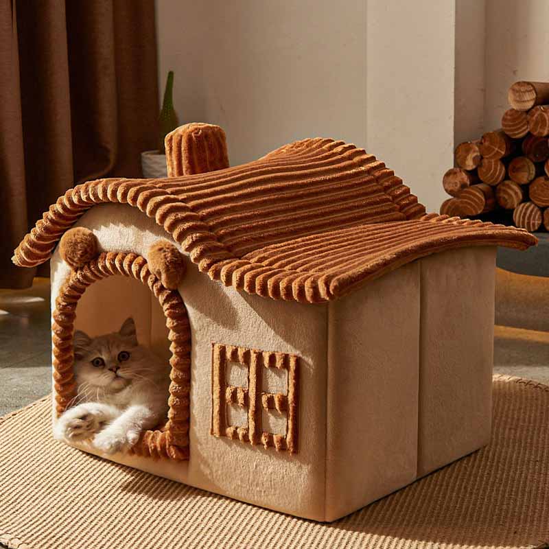 Lit pour chat semi-fermé House Design