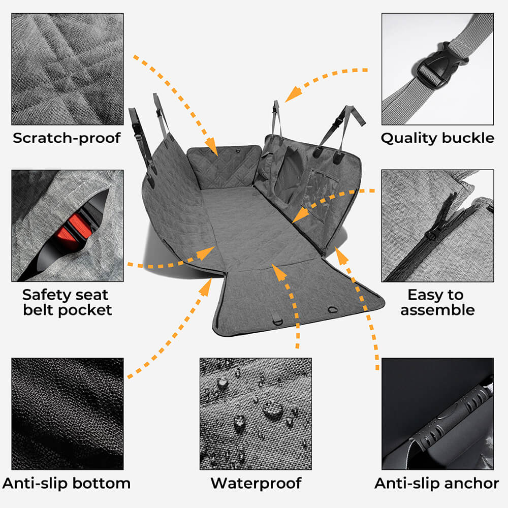 Couvertures résistantes imperméables de siège de voiture de chien de tissu d'Oxford de tissu cationique