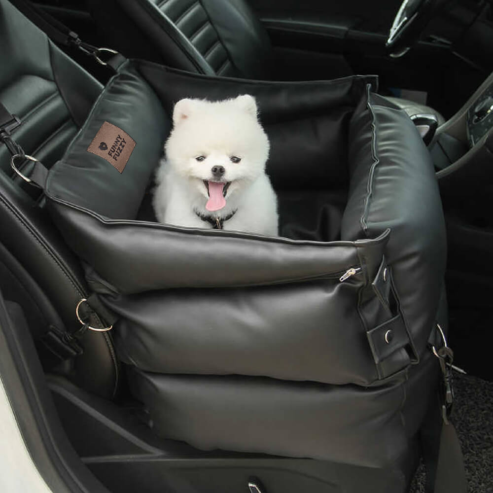 Cama con asiento de coche para mascotas para perros de cuero completo - Fort