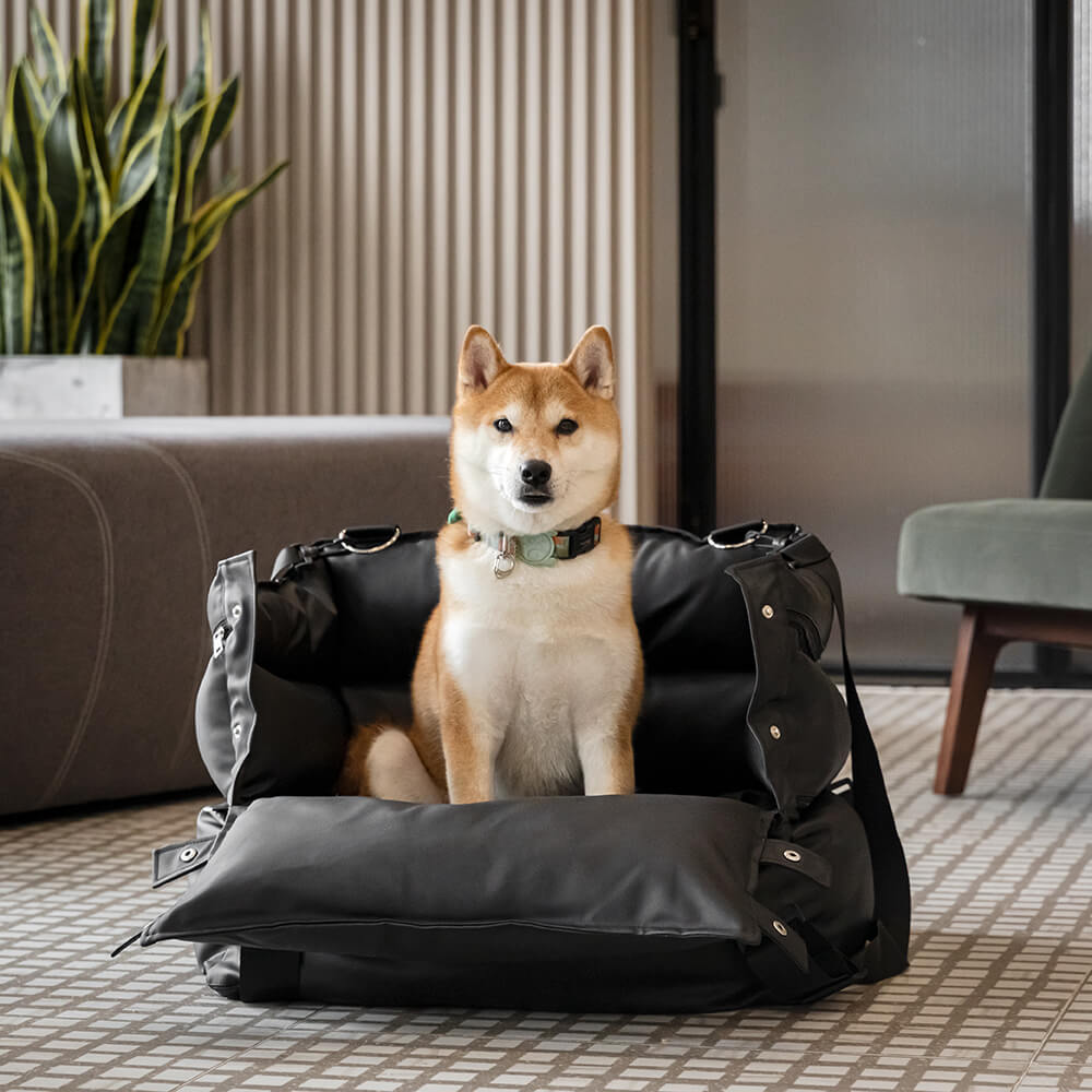 Cama de couro para assento de carro para cães e animais de estimação - Fort