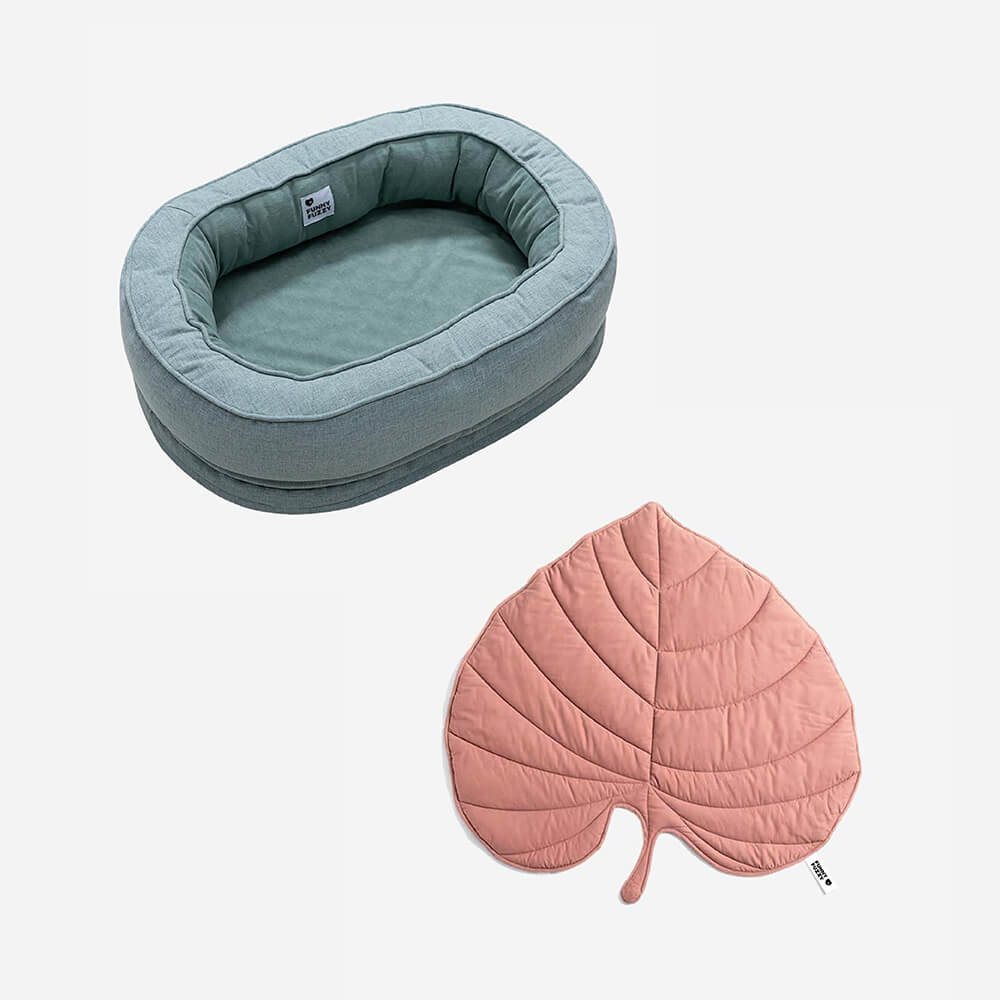 Leaf Shape Dog Blanket With Donut Dog Bed Luxury Dog Gifts