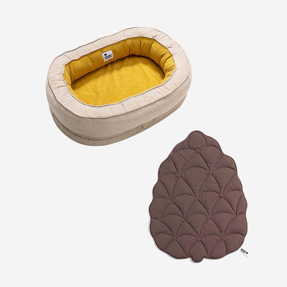 Leaf Shape Dog Blanket With Donut Dog Bed Luxury Dog Gifts