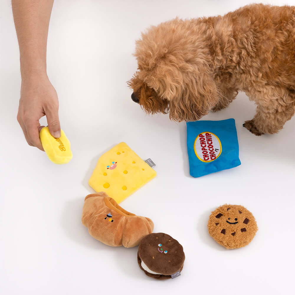 Hundespielzeug-Geschenkkorb-Set | Quietschende Kau-Plüsch-Leckereien, interaktives Spielzeug