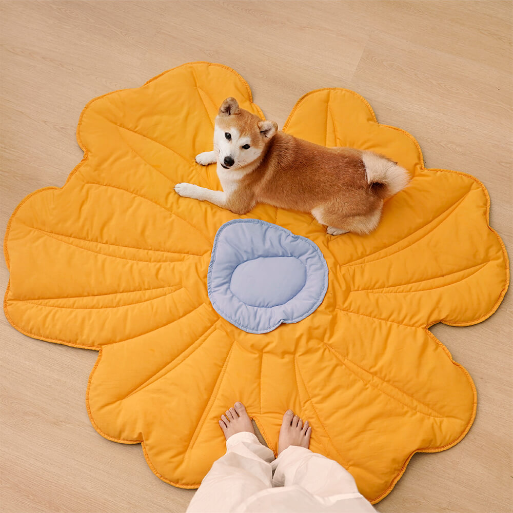 Couverture de chien de tapis humain de forme de fleur très grande