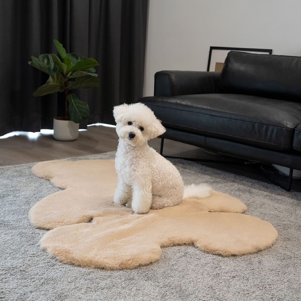 Grand tapis moelleux pour animaux de compagnie en forme d'ours en peluche