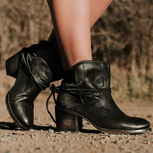 Women Cross-tied Ankle Punk Style Boots