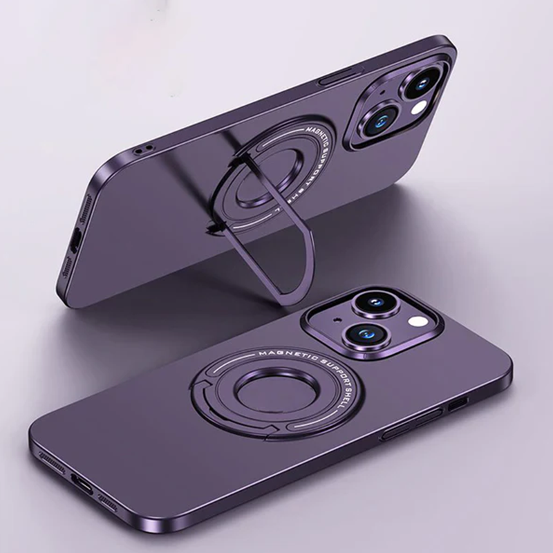 Magnetic Bracket Matte Hard Shell Phone Case